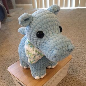 Handmade crochet hippo